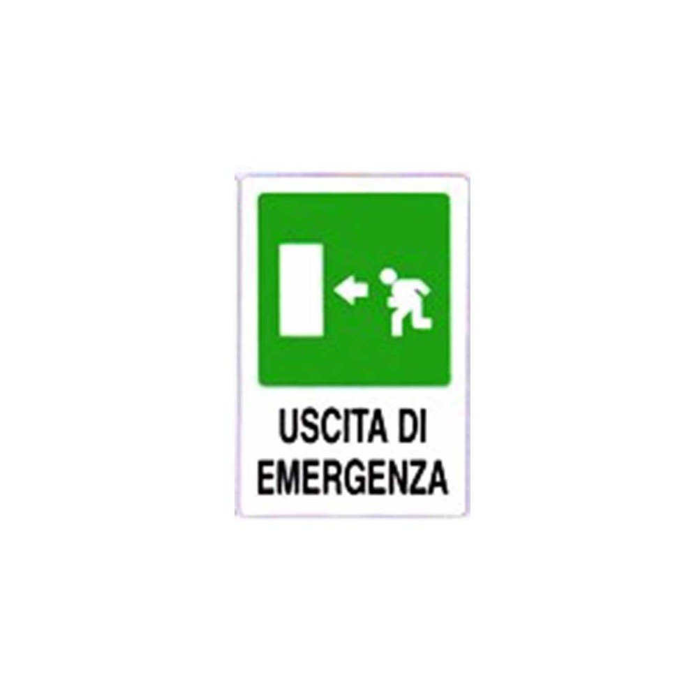 Cartello uscita di emergenza a sinistra