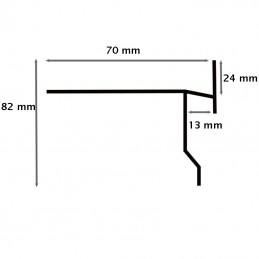 Gocciolatoio/Angolare/Giunzione FLUX in Alluminio per Balconi e Terrazze - Barra da 2,7 metri